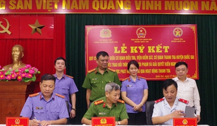 Liên ngành Công an - Viện kiểm sát – Thanh tra huyện Quốc Oai ký kết...